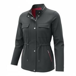 Chatelaine Black Women's Nylon Windbreaker Full Zip Jacket Size Small